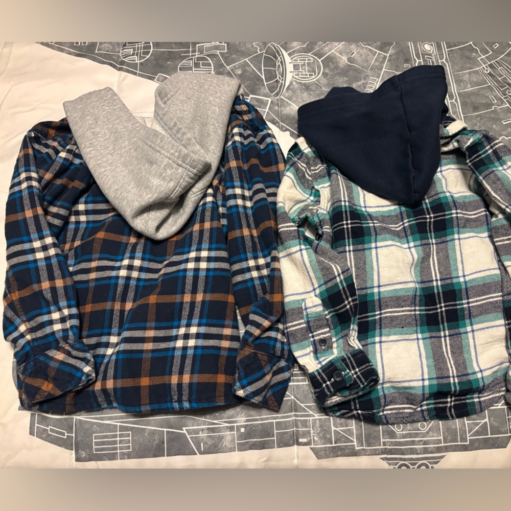 Carhartt + Old Navy Plaid Flannel Shirt with Hood - Picture 2 of 5